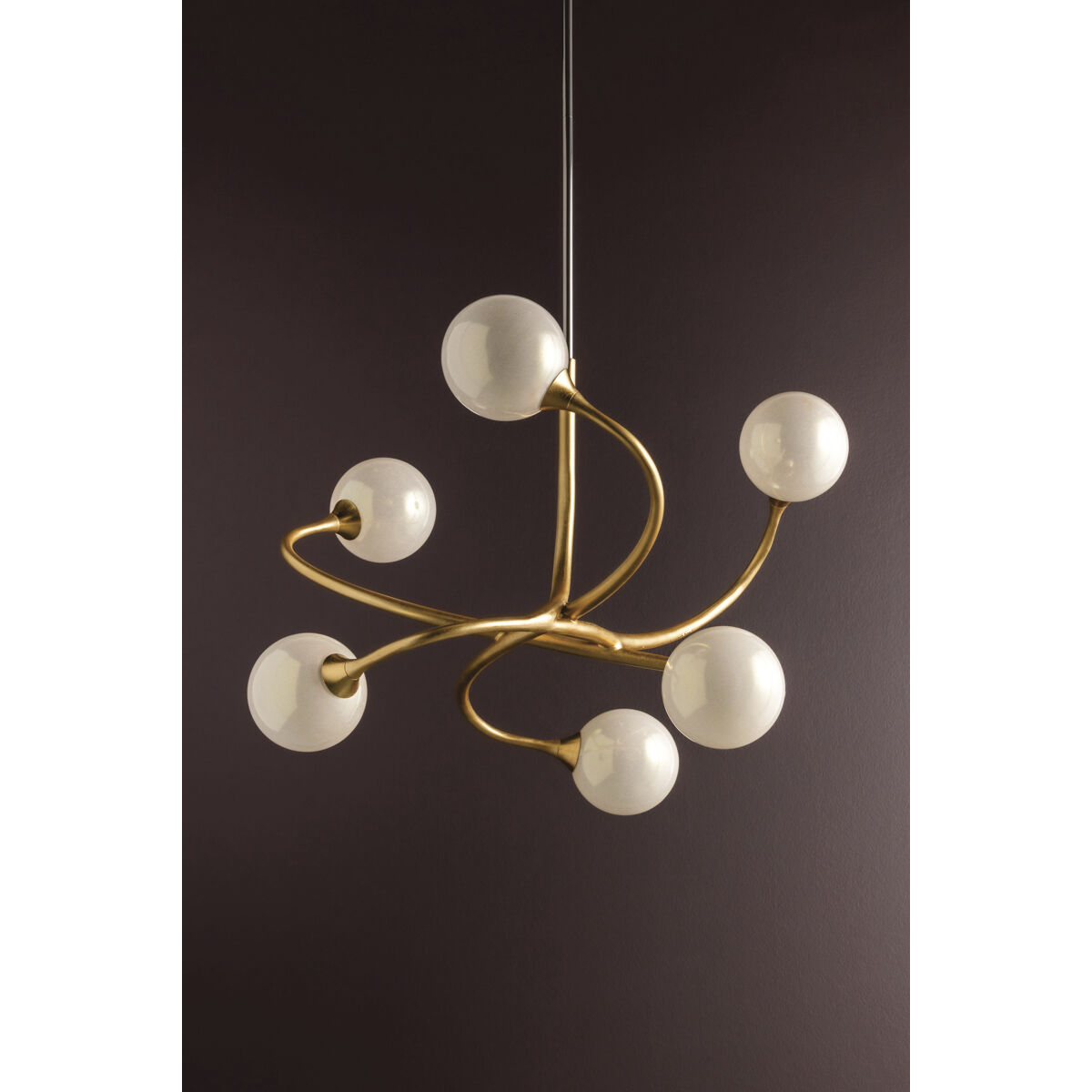 Signature 6 Light 29 inch Gold Leaf Chandelier Ceiling Light